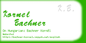 kornel bachner business card